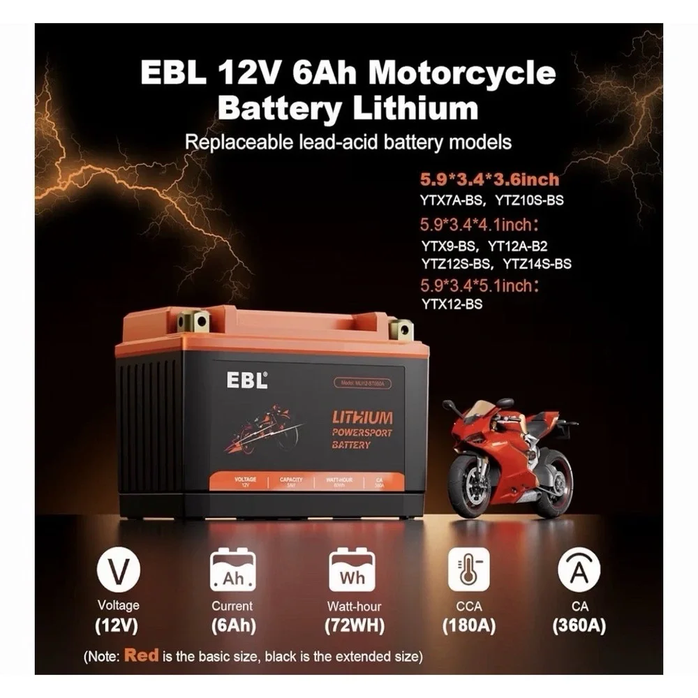 EBL lithium ytz10s